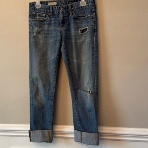 AG Adriano Goldschmied Distressed the Tomboy Boyfriend Jeans